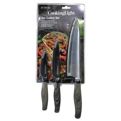 Cooking Light Chef profesional de 3 piezas - cuchillos de titanio 8" / 5" / 3.5".