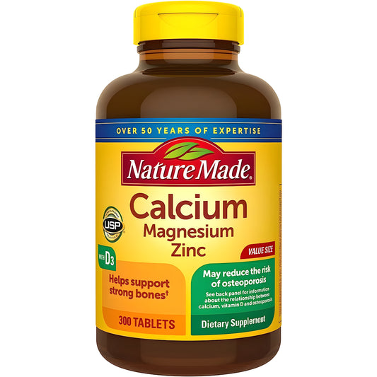 Nature Made Calcio Magnesio Zinc con vitamina D3 300 tabletas