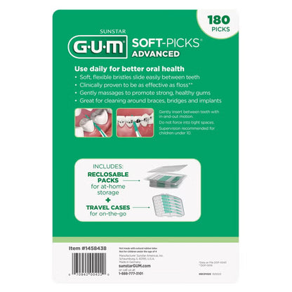 GUM Soft-Picks Advanced sabor menta, paquete de 180 unidades