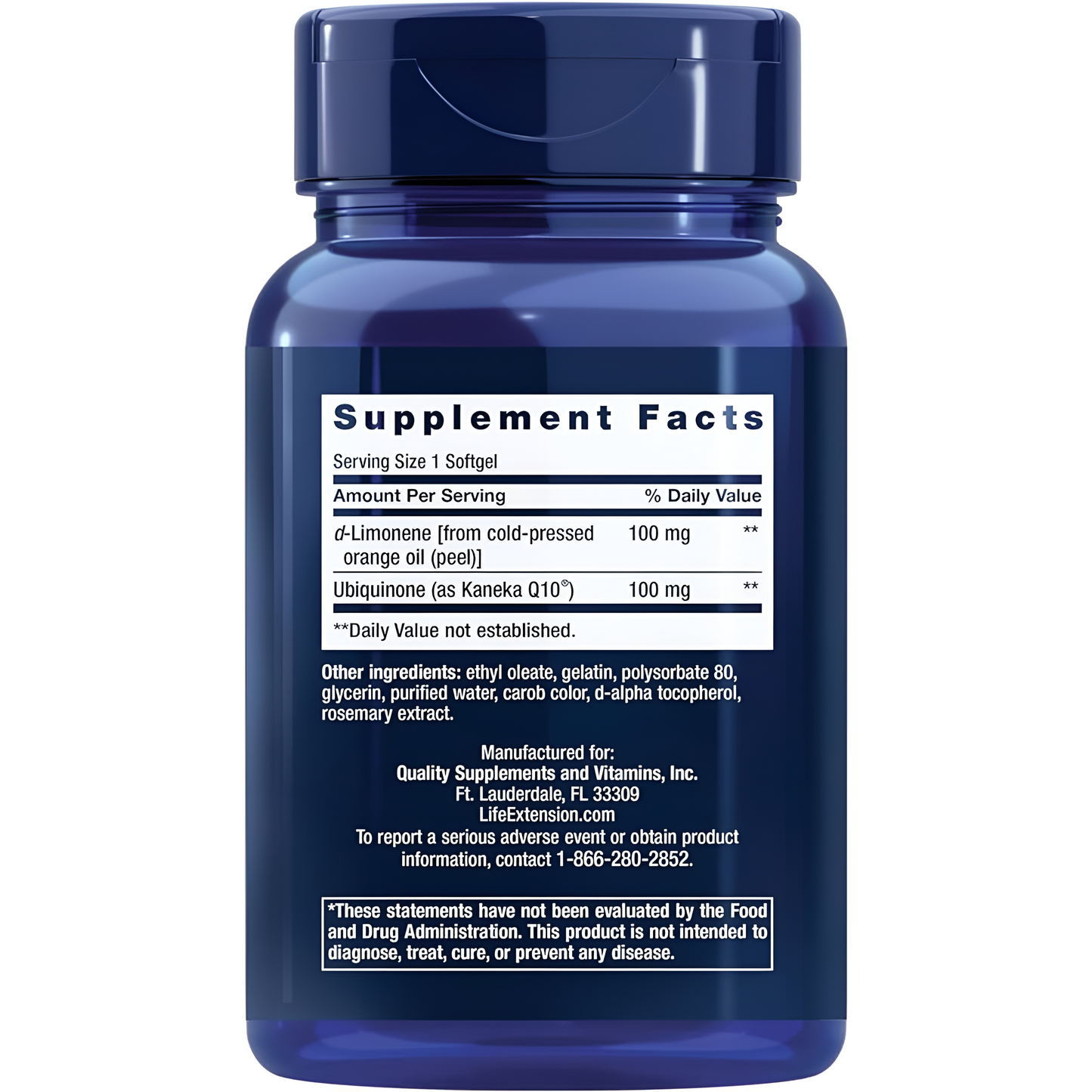 Life Extension Super Ubiquinol CoQ10 with d-Limonene Support 60  Capsulas
