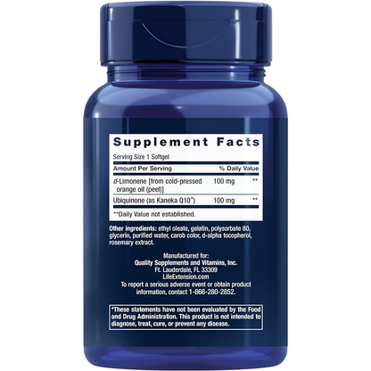 Life Extension Super Ubiquinol CoQ10 with d-Limonene Support 60  Capsulas