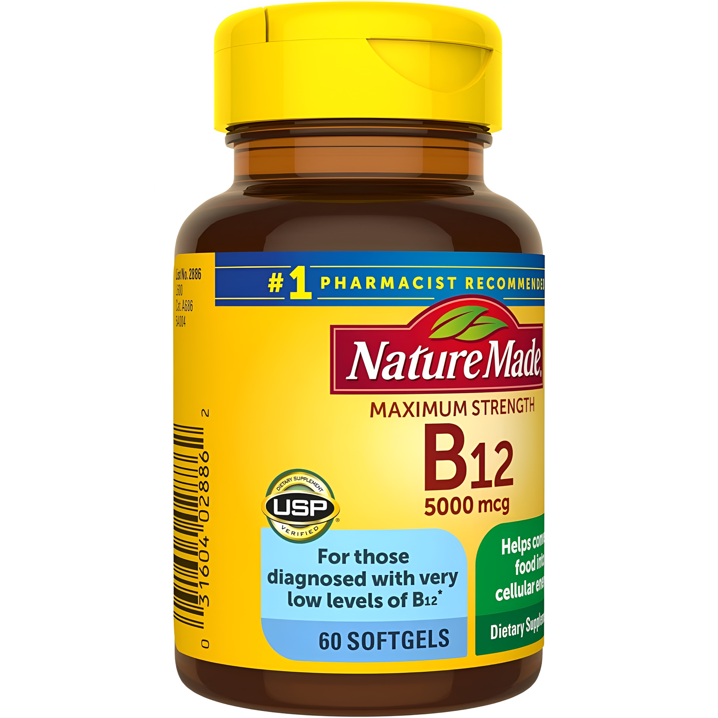 Nature Made Maximum Strength Vitamin B12 5000 mcg 60 Softgels