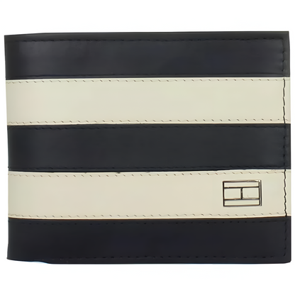 Billetera Tommy Hilfiger Para Hombre de Cuero blanco y negro