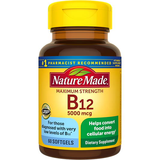 Nature Made Maximum Strength Vitamin B12 5000 mcg 60 Softgels