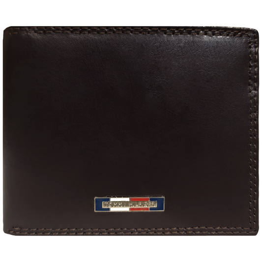 Billetera Tommy Hilfiger con dige color marrón oscuro