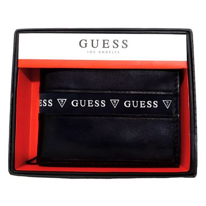 Billetera Guess para hombre, de cuerina y de color negro