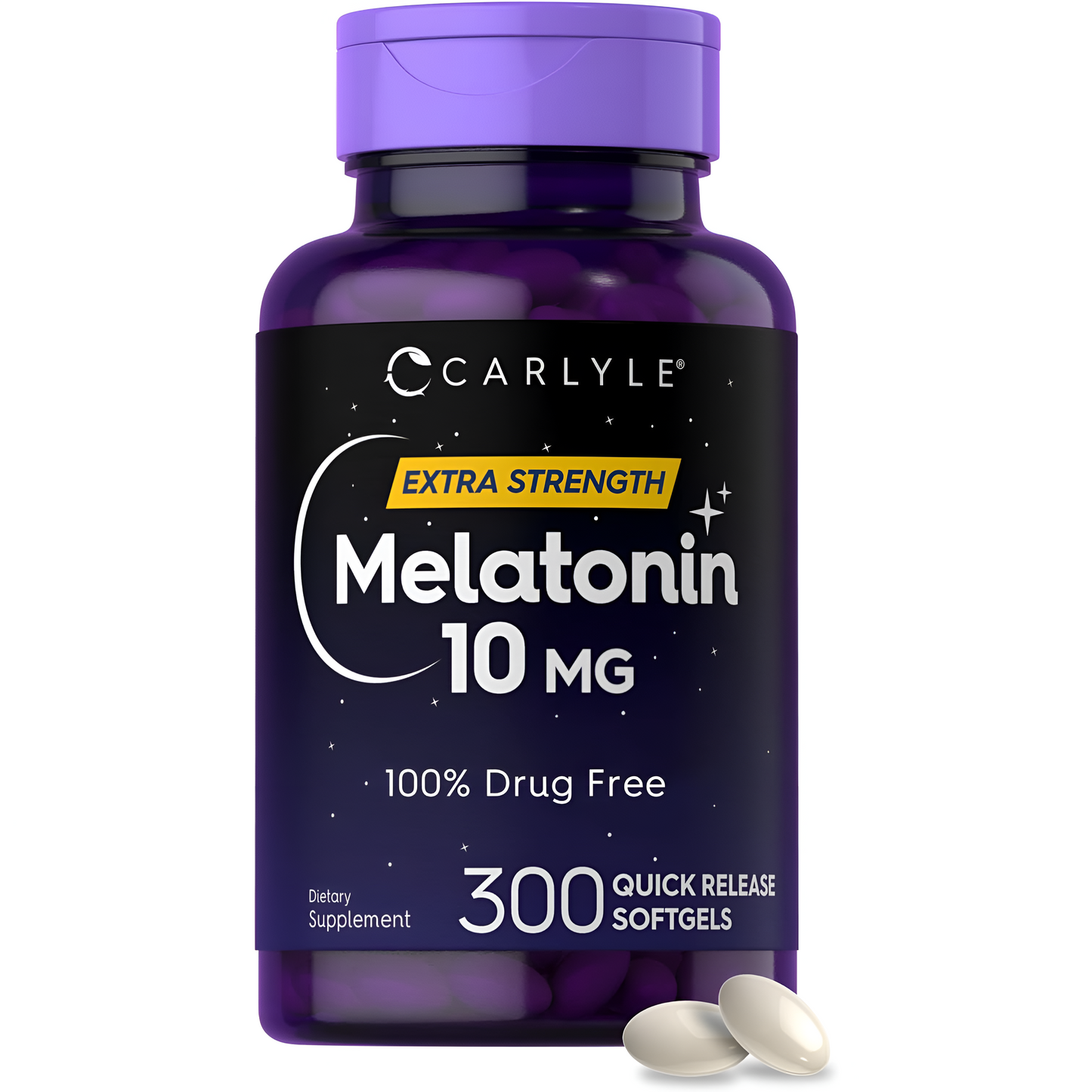 Carlyle Melatonina 10mg  300 Softgels | para Adultos | Non-GMO, Libre de Gluten
