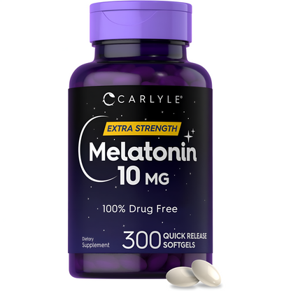 Carlyle Melatonina 10mg | 300 Softgels | para Adultos | Non-GMO, Libre de Gluten