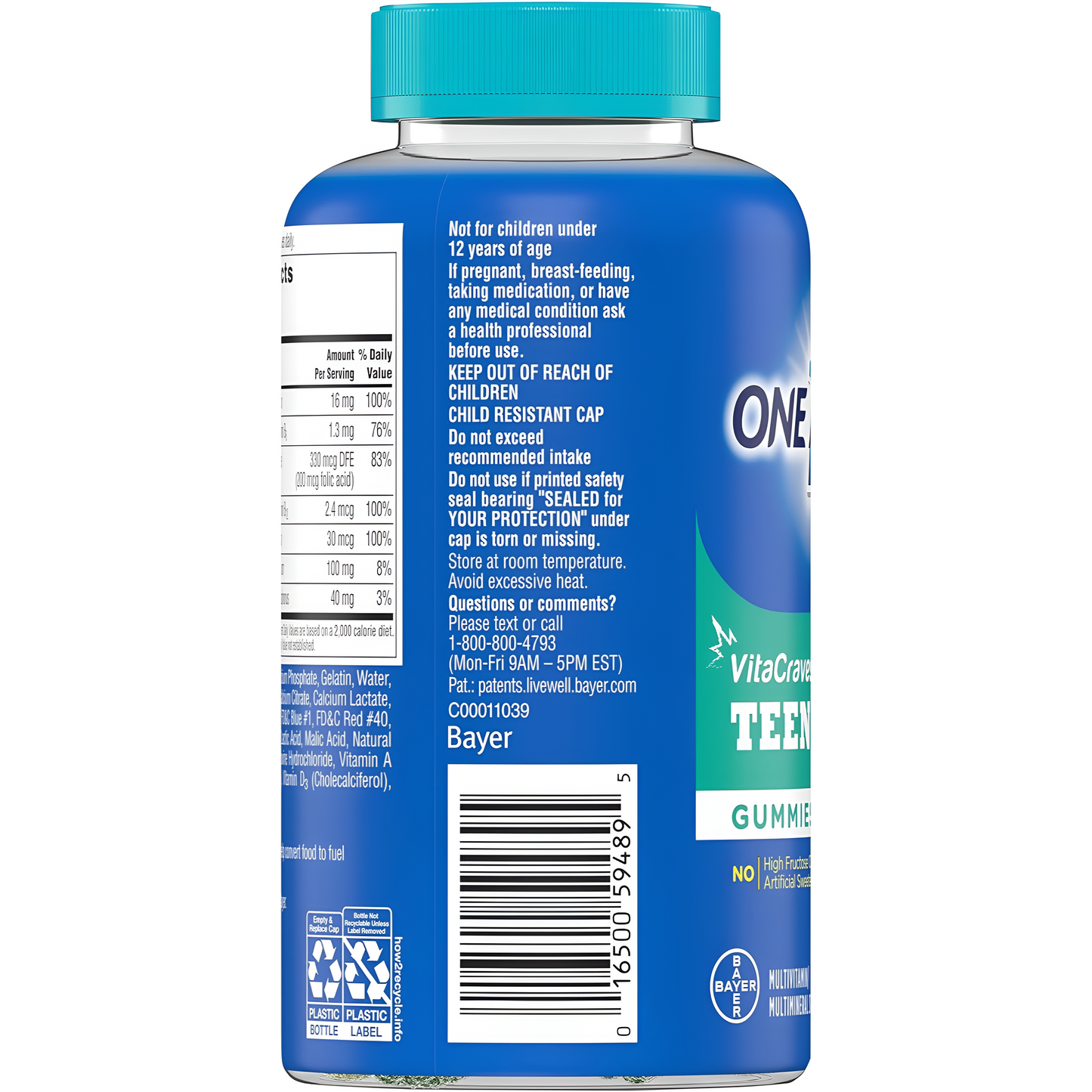 One A Day Teen for Him - Gomitas multivitamínicas, 150 unidades (Copia)