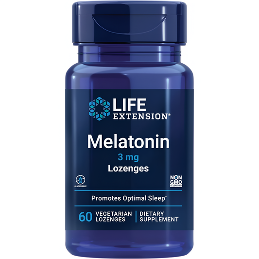 Life Extension Melatonina 3 mg  60 Pastillas de disolucion rapida - Apoya un sueño saludable y reparador.