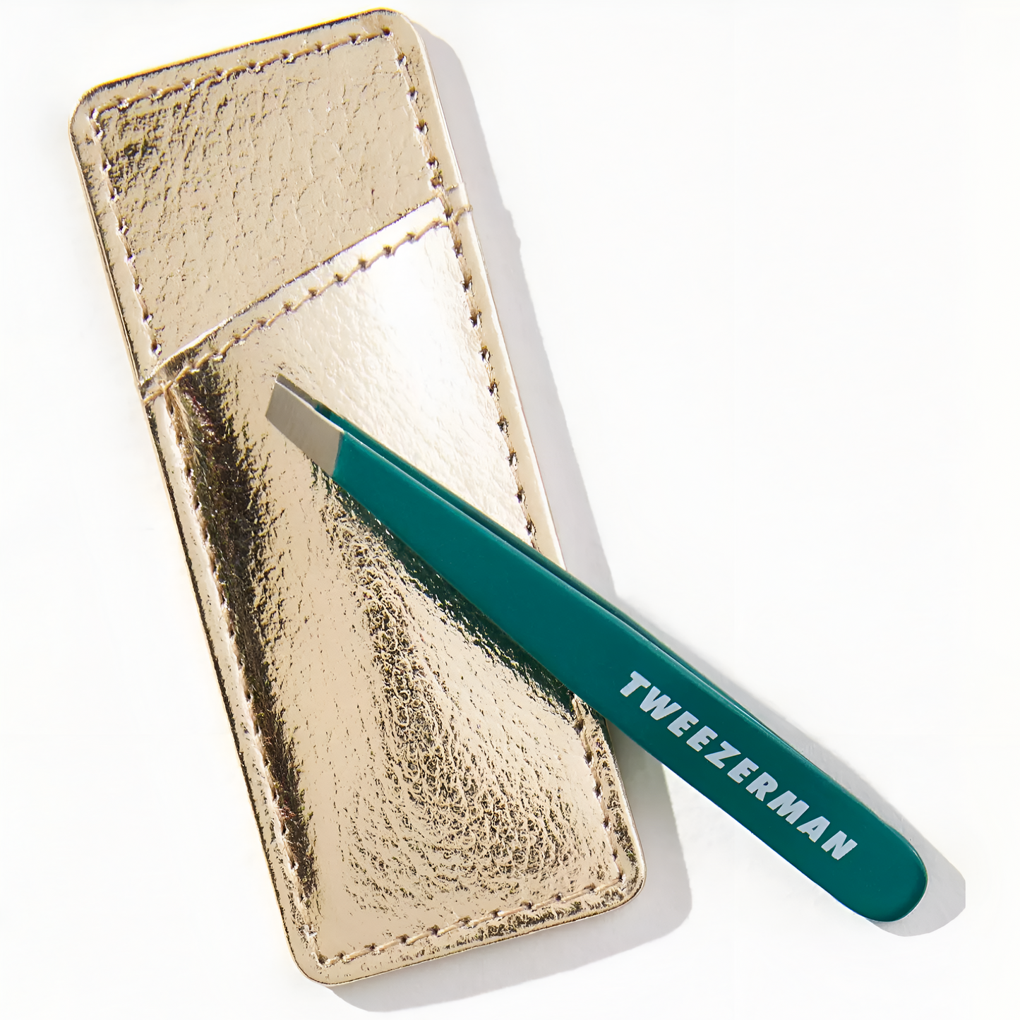 Tweezerman Emerald Shimmer Mini Pinza Inclinada con Estuche