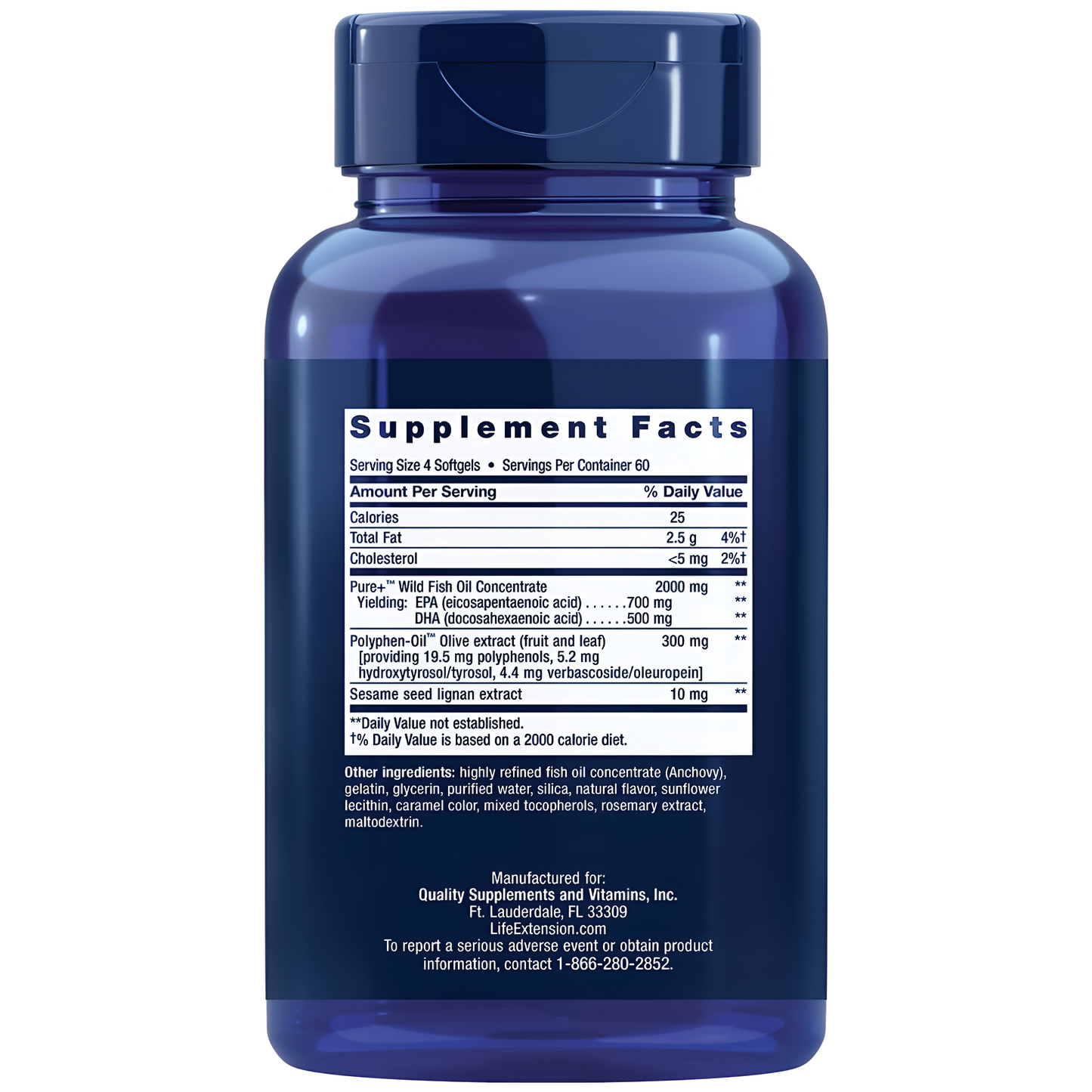 Super Omega 3   - 240 capsulas - Life Extension