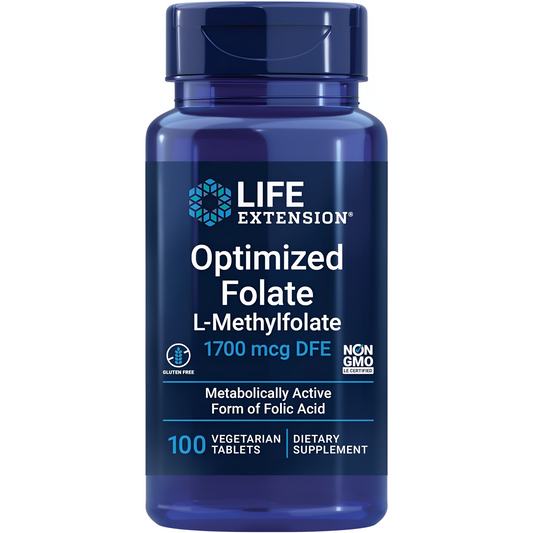 Life Extension - Optimized Folate L-Melthylfolate 1700mcg DFE 100 Caps veg.