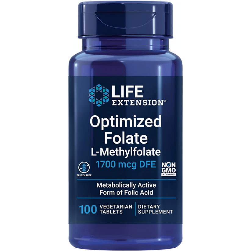 Life Extension - Optimized Folate L-Melthylfolate 1700mcg DFE 100 Caps ...