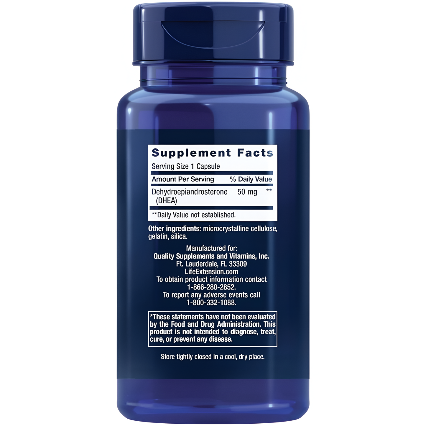 Dhea 50 mg Life Extension , 60 capsulas