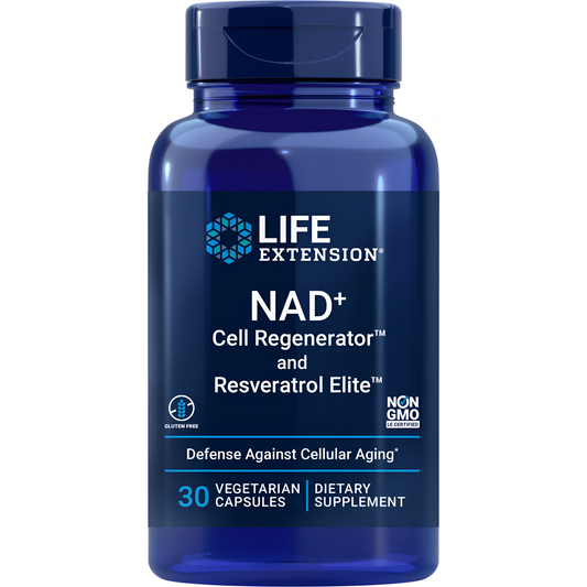 NAD+ Cell Regenerator™ and Resveratrol Elite 30 capsulas vegetarianas