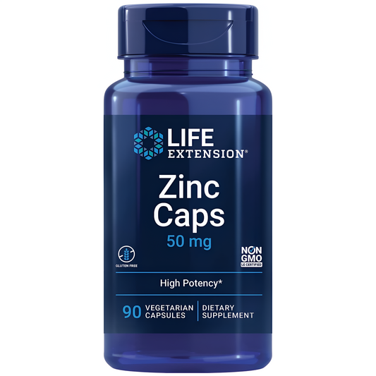 Life Extension Zinc Caps 50mg High Potency 90 capsulas vegetarianas