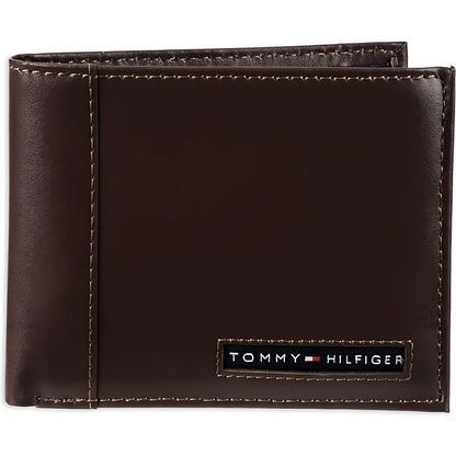 Billetera Tommy Hilfiger Para Hombre de Cuero Billetera delgada plegable con 6 bolsillos