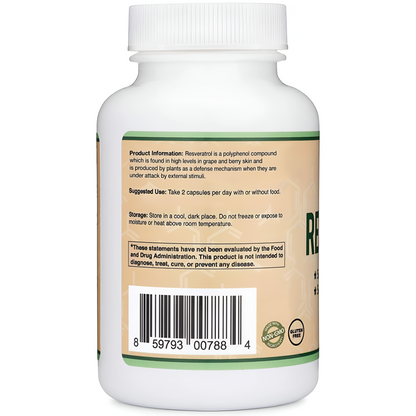 Double Wood Suplemento de resveratrol 500 mg 120 cápsulas
