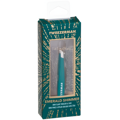 Tweezerman Emerald Shimmer Mini Pinza Inclinada con Estuche