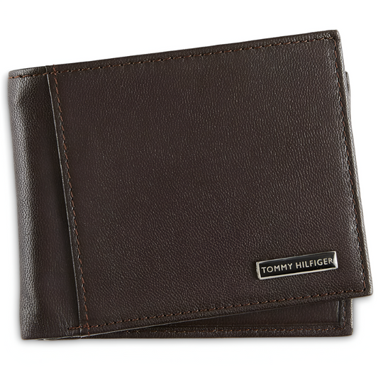 Tommy Hilfiger Billetera de cuero para hombre