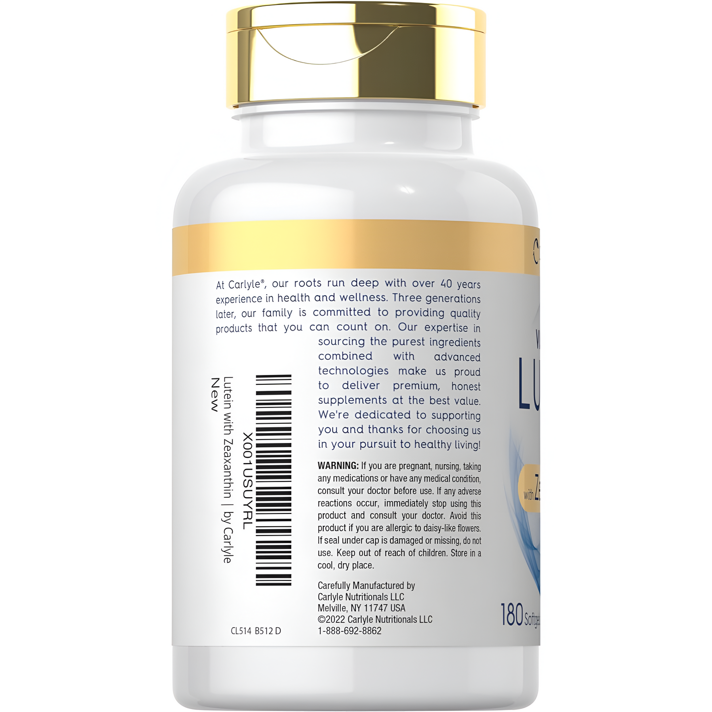 Carlyle Luteína y zeaxantina 40 mg | 180 cápsulas blandas | Vitaminas para la salud ocular | Suplemento sin OMG y sin gluten