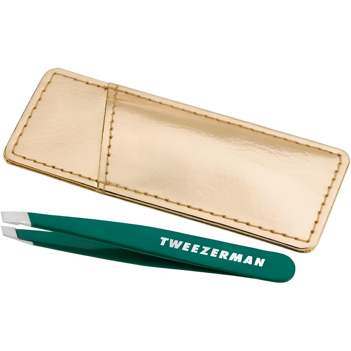 Tweezerman Emerald Shimmer Mini Pinza Inclinada con Estuche