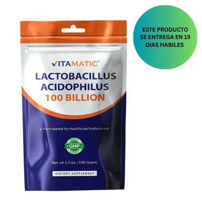 Vitamatic Lactobacillus Acidophilus - Polvo probiótico - 100gr