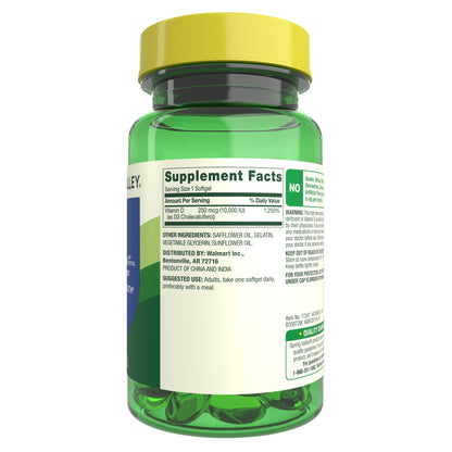Spring Valley - Vitamina D3 250mcg(10,000IU), 200capsulas