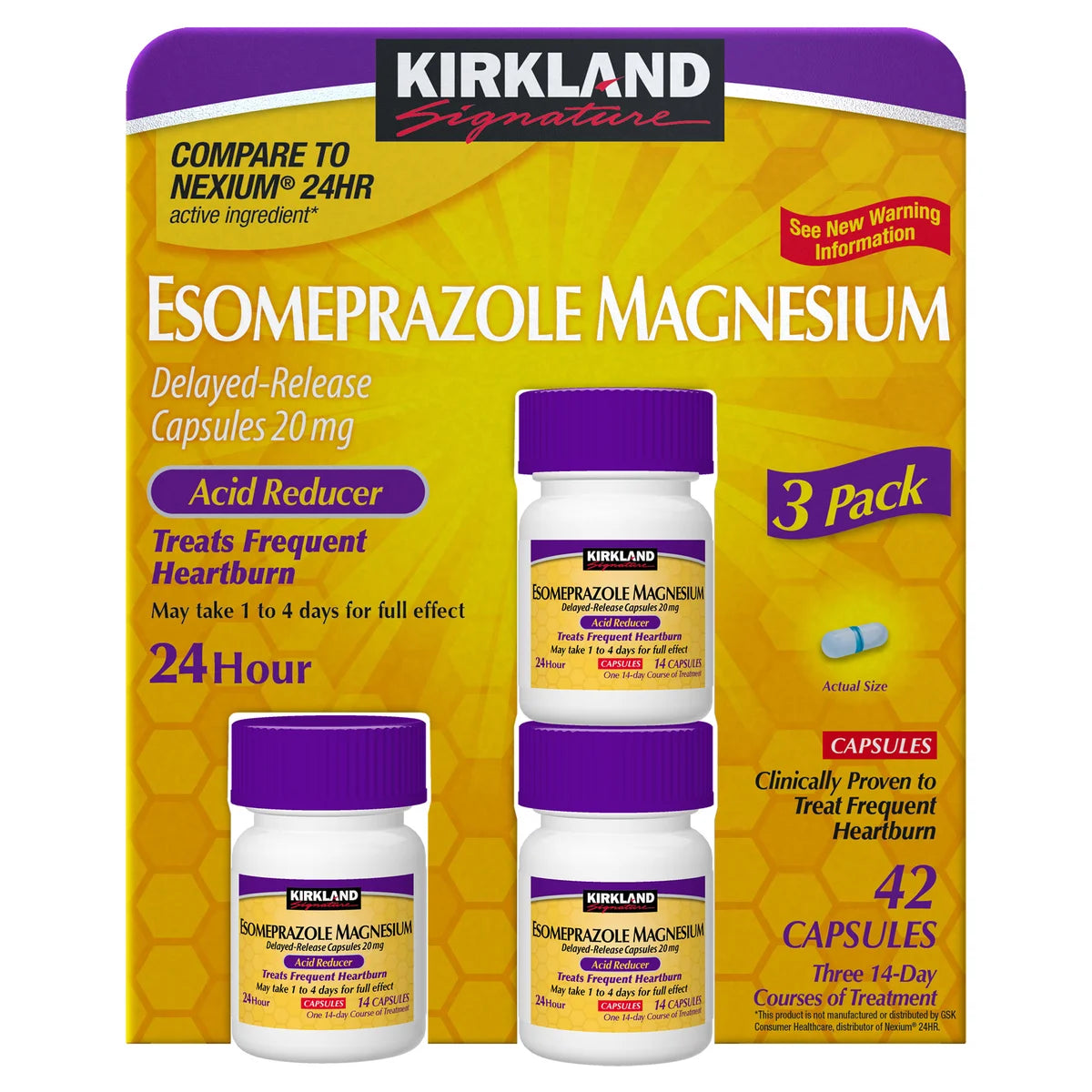 Kirkland Signature Esomeprazole 20 mg., 42 Cápsulas  - liberación retardada de magnesio y esomeprazol