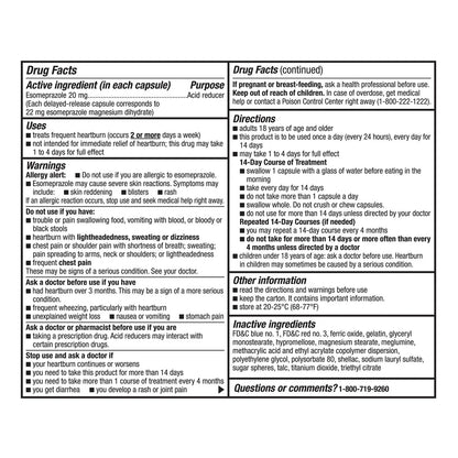 Kirkland Signature Esomeprazole 20 mg., 42 Cápsulas  - liberación retardada de magnesio y esomeprazol