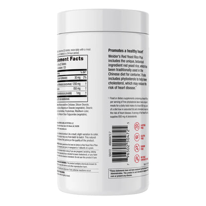 Weider Red Yeast Rice Plus 1200 mg., 240 Tabletas