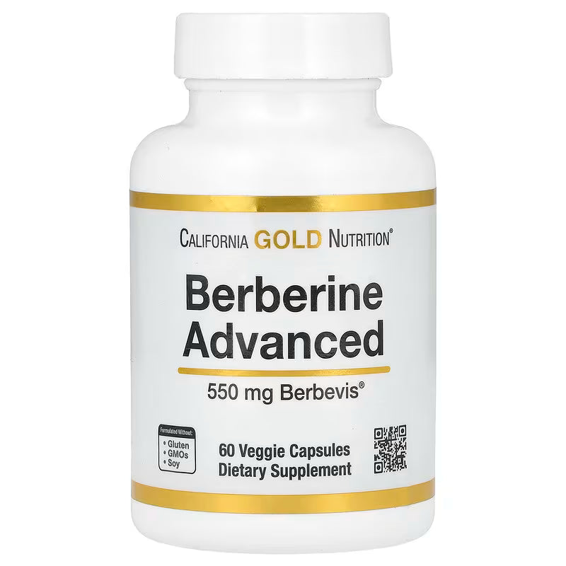 California Gold Nutrition, Berberina Avanzada, 550 mg, 60 cápsulas vegetales