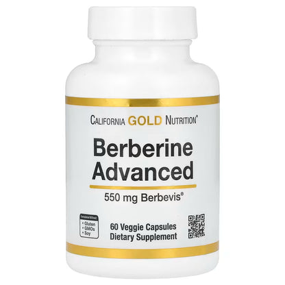 California Gold Nutrition, Berberina Avanzada, 550 mg, 60 cápsulas vegetales