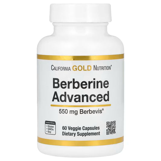California Gold Nutrition, Berberina Avanzada, 550 mg, 60 cápsulas vegetales