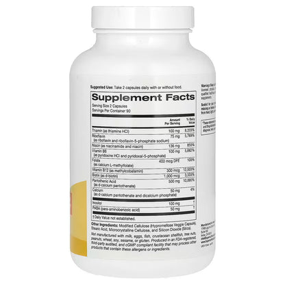 Super Nutrition, Complete B Complex with L-Methylfolate, Biotin, Pantothenic Acid, Niacin and Vitamin B12, 180 Capsulas