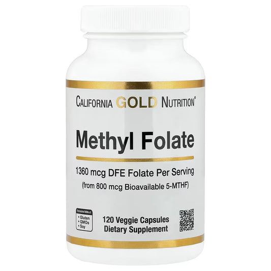 California Gold Nutrition, metilfolato y vitamina C, 120 Cápsulas.