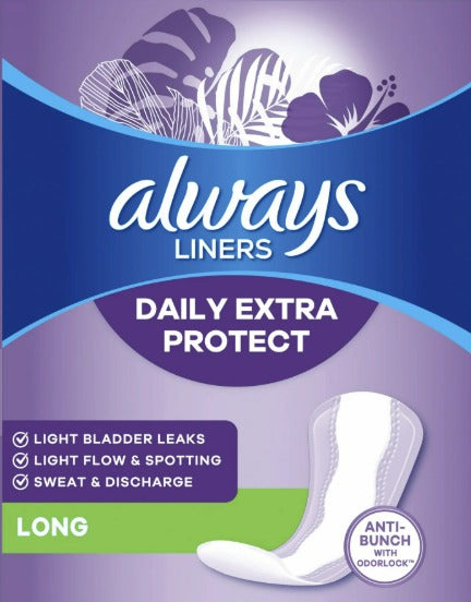 Always Protectores Diarios Extra, Largos,  50 Unidades