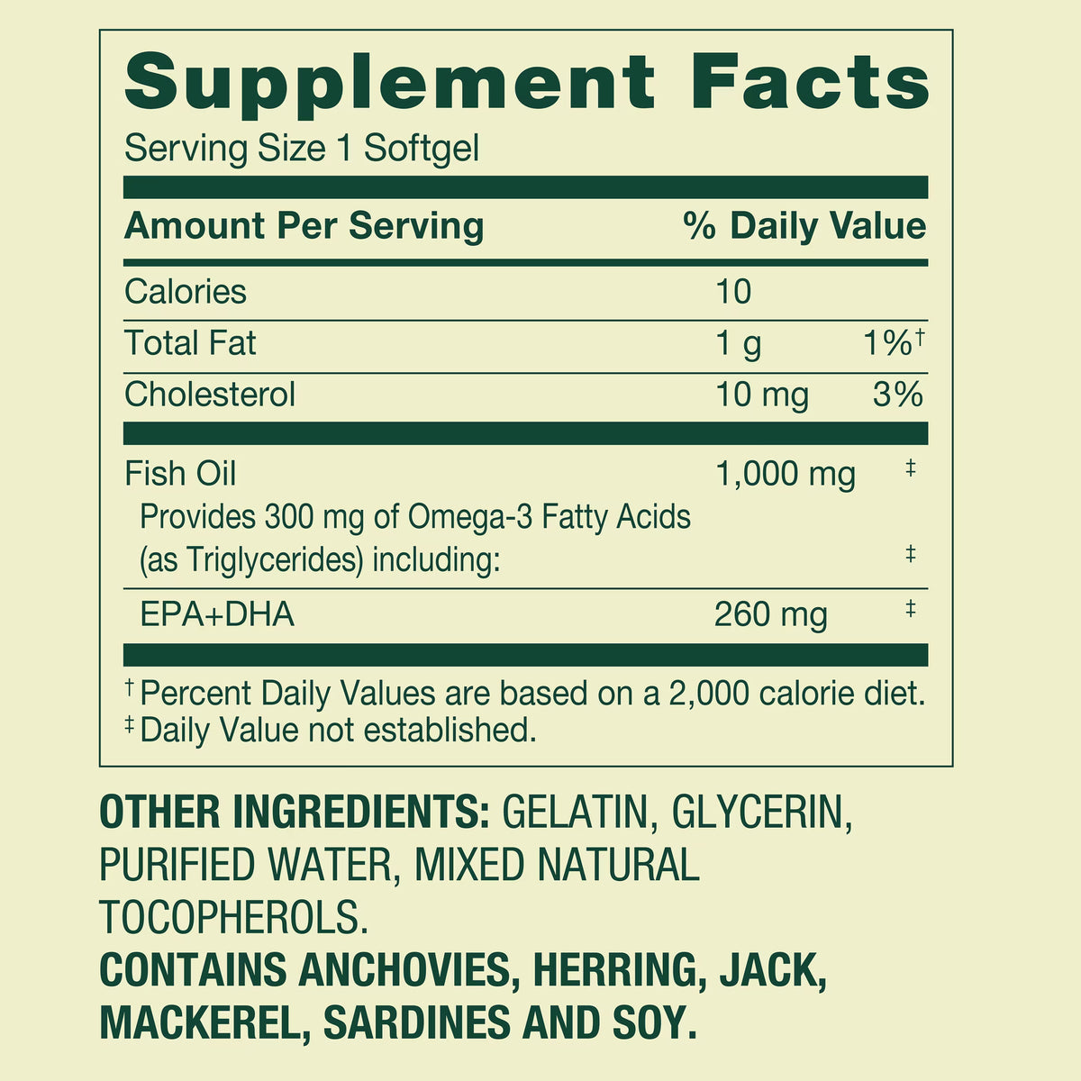 Spring Valley - Fish oil 1,000mg por capsulas, 300mg omega-3 , 60 capsulas