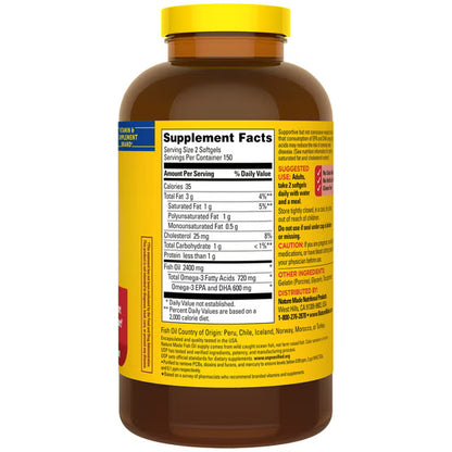Nature Made Fish Oil 2400 mg, 300 capsulas