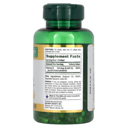 Nature Bounty Vitamina D3 125mcg (5000 iu) 400 capsulas