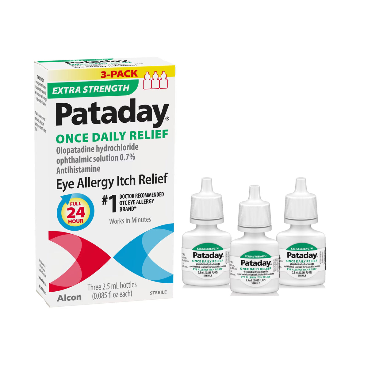 Pataday - Gotas oftálmicas Extra Fuertes - 2.5 ml, paquete de 3pk