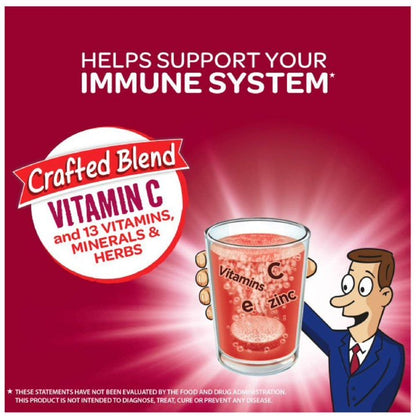 Airborne vitamina C con zinc 1000 mg , 10 comprimidos efervescentes con sabor a frutos rojos.