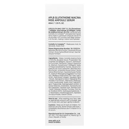 APLB- Glutathione Niacinamide, Ampoule Serum - (40 ml)