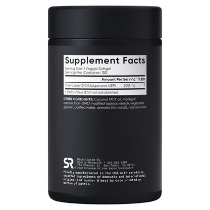 Sports Research CoQ10 200mg, 150 Softgels
