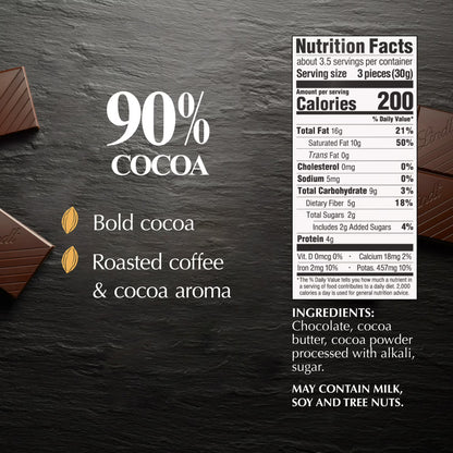 Lindt Excellence , Chocolate Oscuro, 90% Cacao - 100g