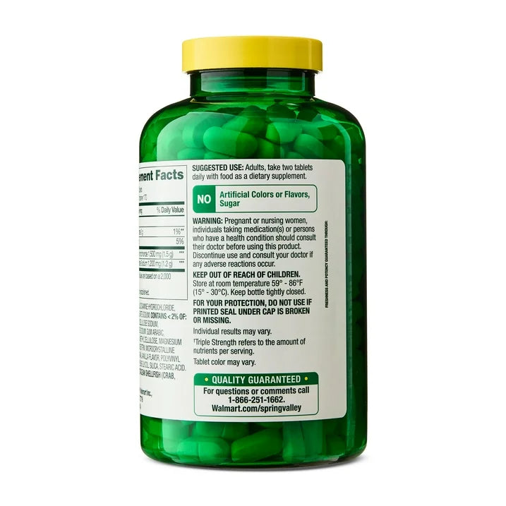Spring Valley - Glucosamina Chondroitin Triple strength, 340 tabletas