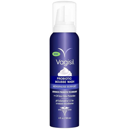Vagisil Menopause Support Jabón Femenino Probiotico  en espuma , 180ml
