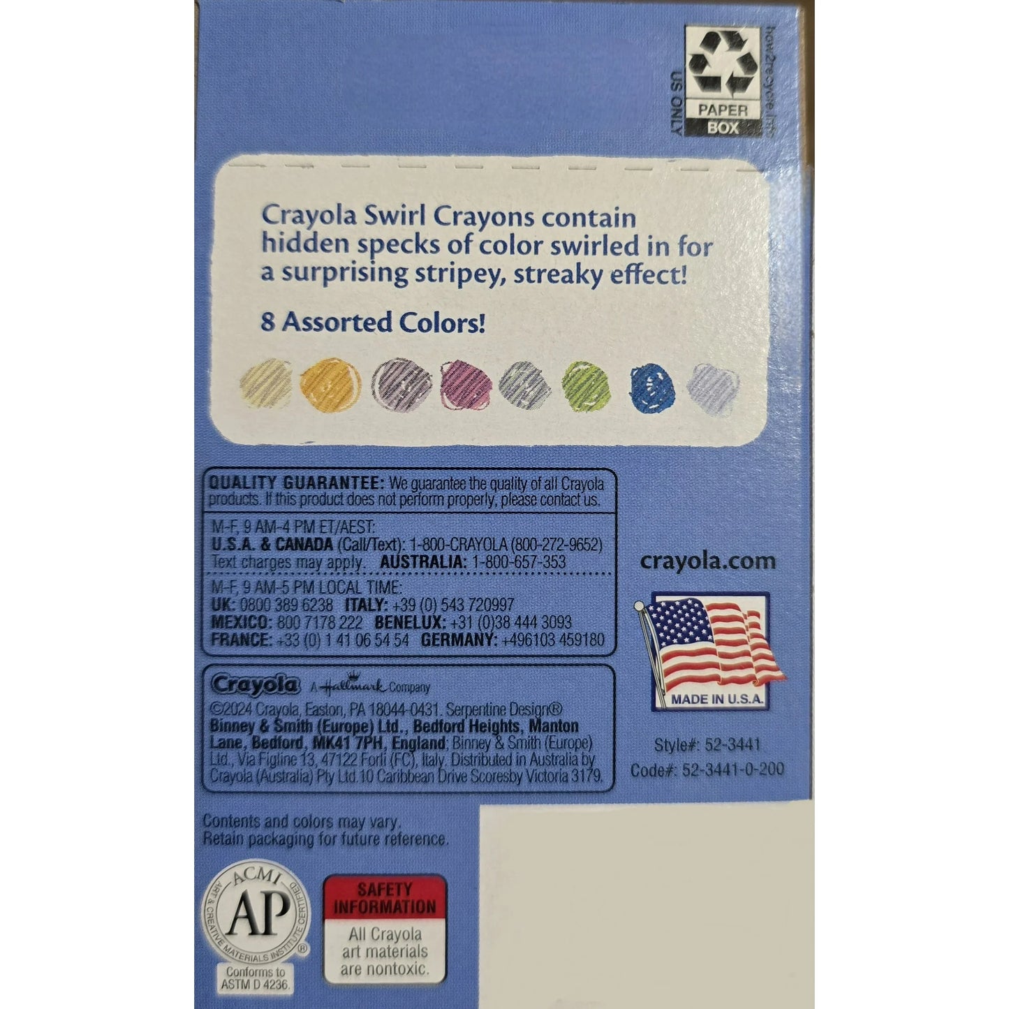 Crayones Combiandos Crayola - Swirl Crayons -  Paquete de 8  - Edición limitada