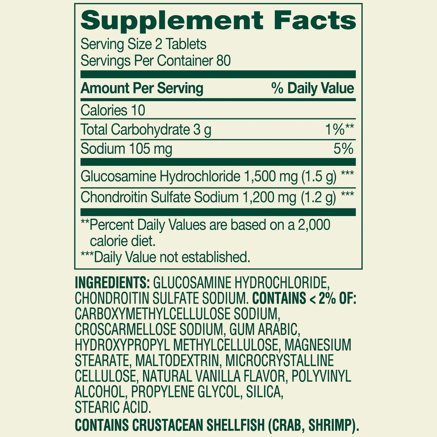 Glucosamina y Condroitina Spring Valley  - 160 Tabletas